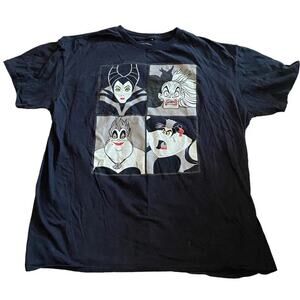 Disney Villains Tee Shirt Women Xl Halloween Evil Ursula Cruella Malificent T